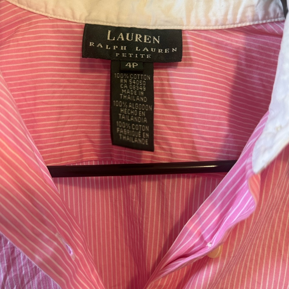 Ralph Lauren Pink and White Striped Blouse - Picture 3 of 5